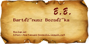 Bartánusz Bozsóka névjegykártya